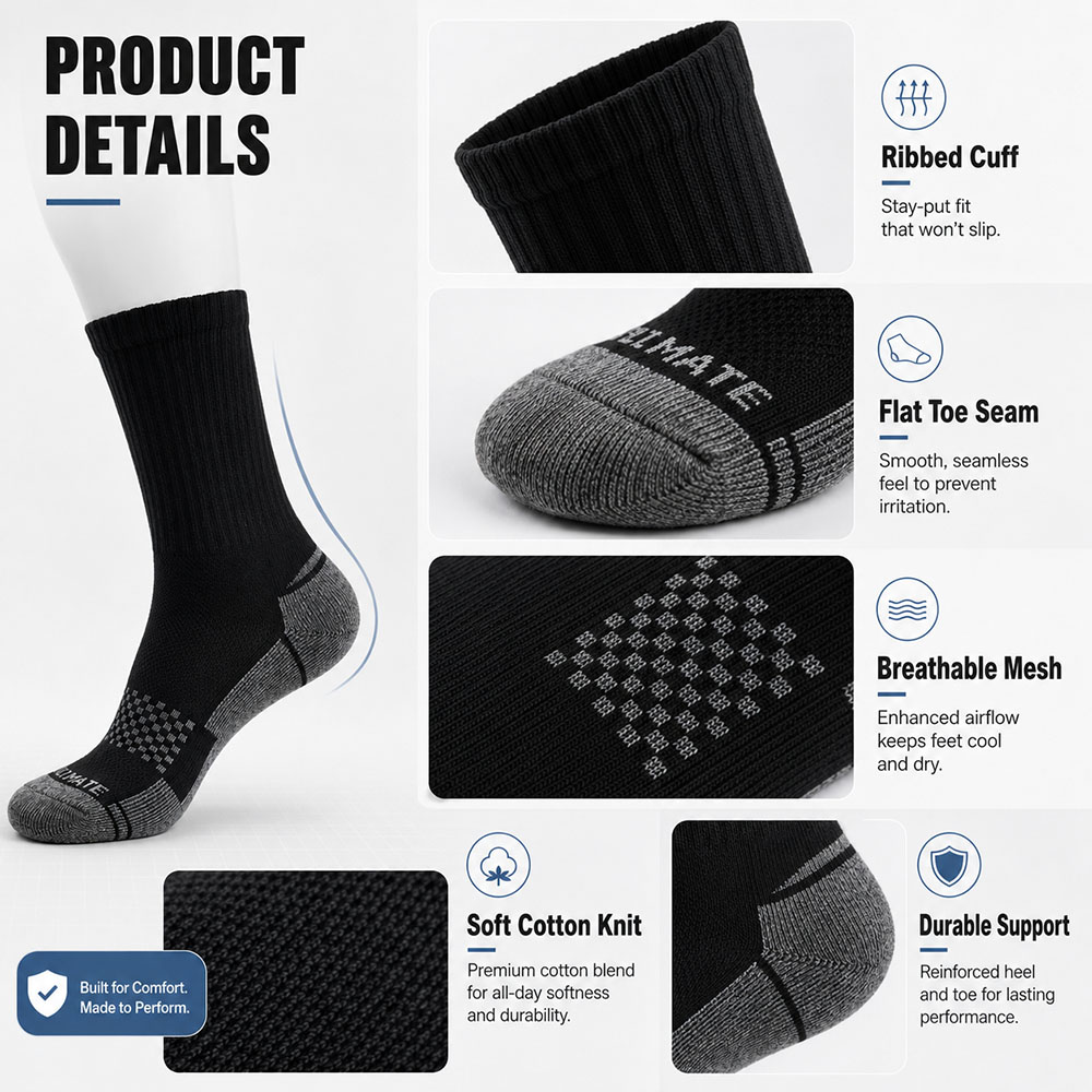 10 pairs Men Sport Crew Mid‑Ca - Dress Sock Men ulasan dan harga