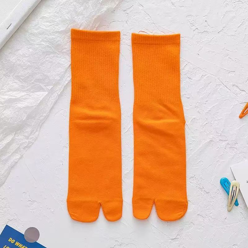 Candy Color Mid-Calf Tabi Sock - Toe Sock Split ulasan dan harga